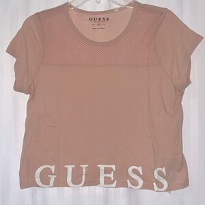 GUESS pink/peach Tshirt with mesh across top
